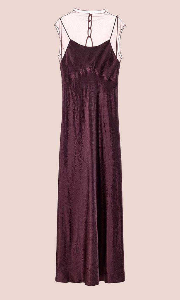 Vestido largo combinado (79,95 euros)