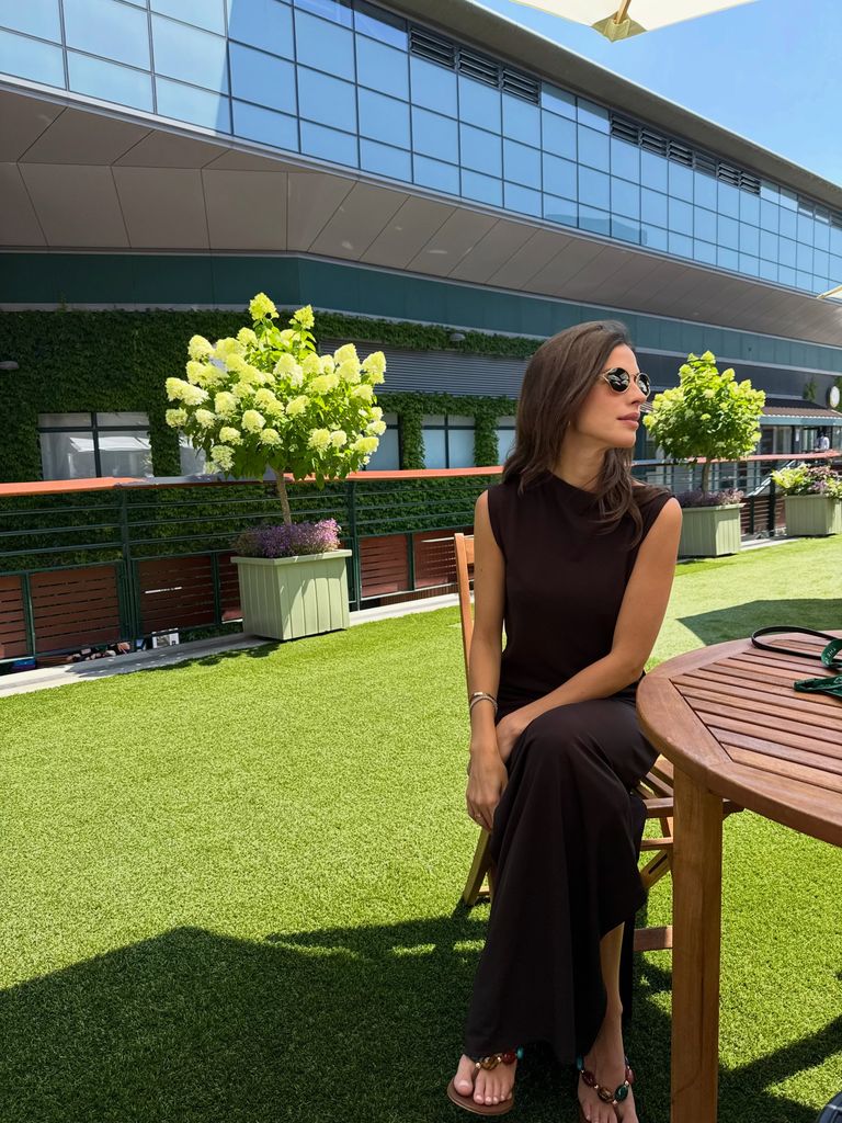 Sandra durante un descanso entre los partidos