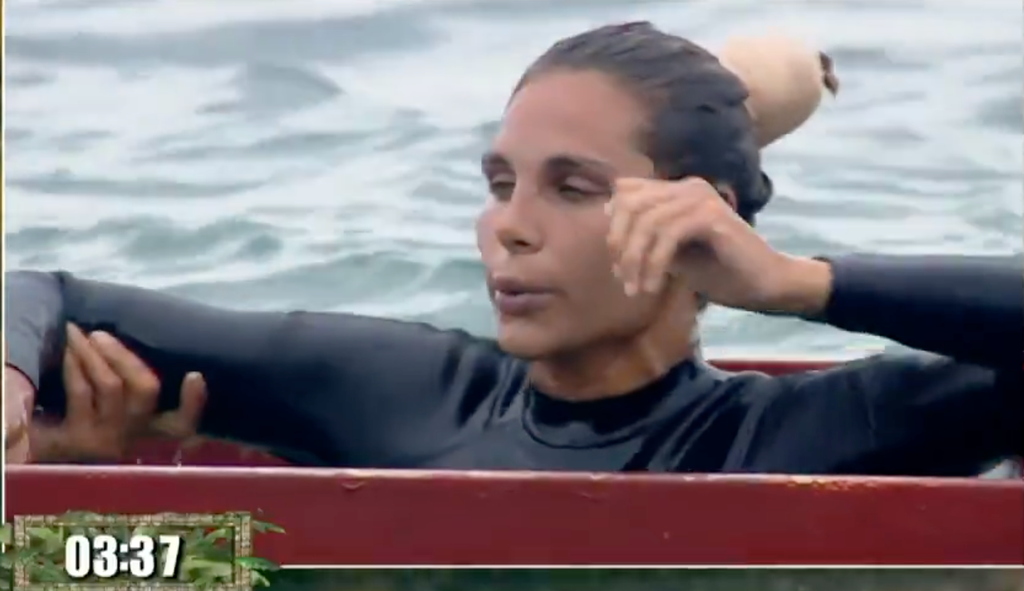 Ivana Icardi tras la prueba de la apnea