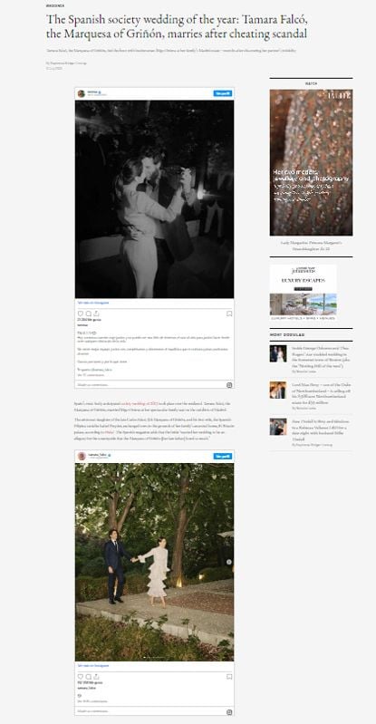 La boda de Tamara en Tatler 