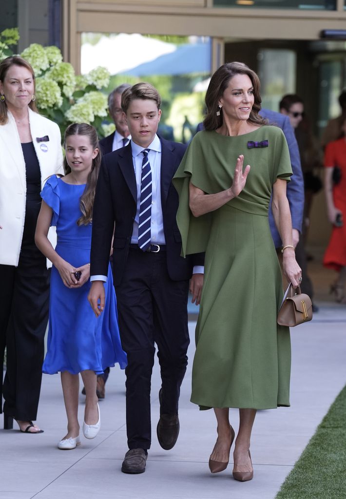 Kate Middleton, princesa de Gales, en la final masculina de tenis de Wimbledon, 2026.