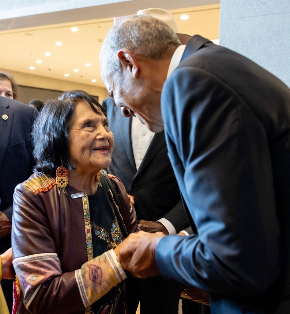 Barack Obama dijo que Dolores Huerta fue una de sus heroínas.