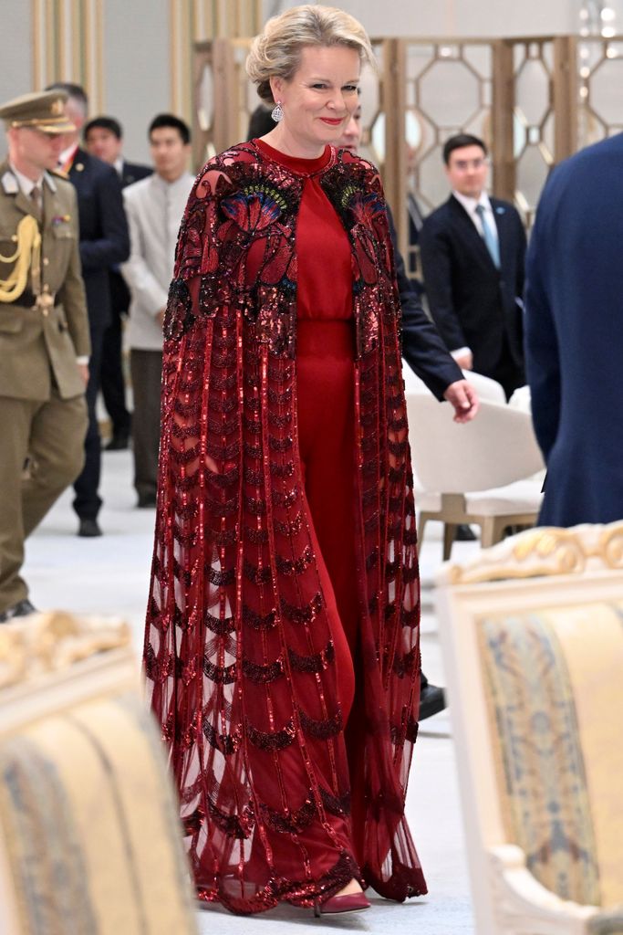Matilde de Bélgica en la cena de Estado en Kazajistán, 2026
