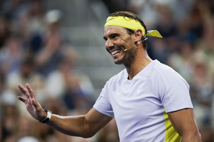 Rafa Nadal en un partido benéfico para Ucrania