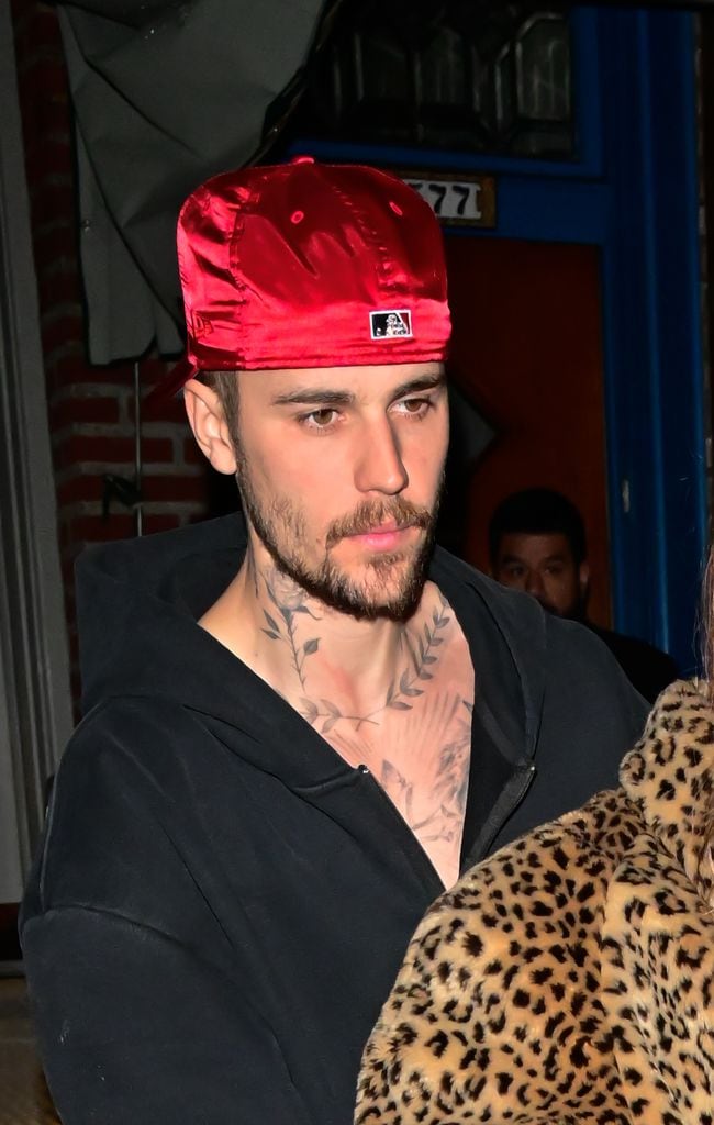 Justin Bieber is seen leaving Lucali Pizza in Brooklyn on February 06, 2025 in New York City. (Photo by Raymond Hall/GC Images)