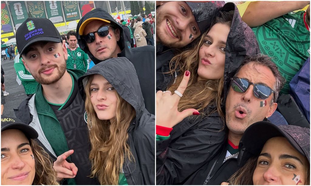 Nicolás Buenfil junto a su hermana Isabella, su padre Ernesto Zedillo Jr. y Betsy de la Vega.