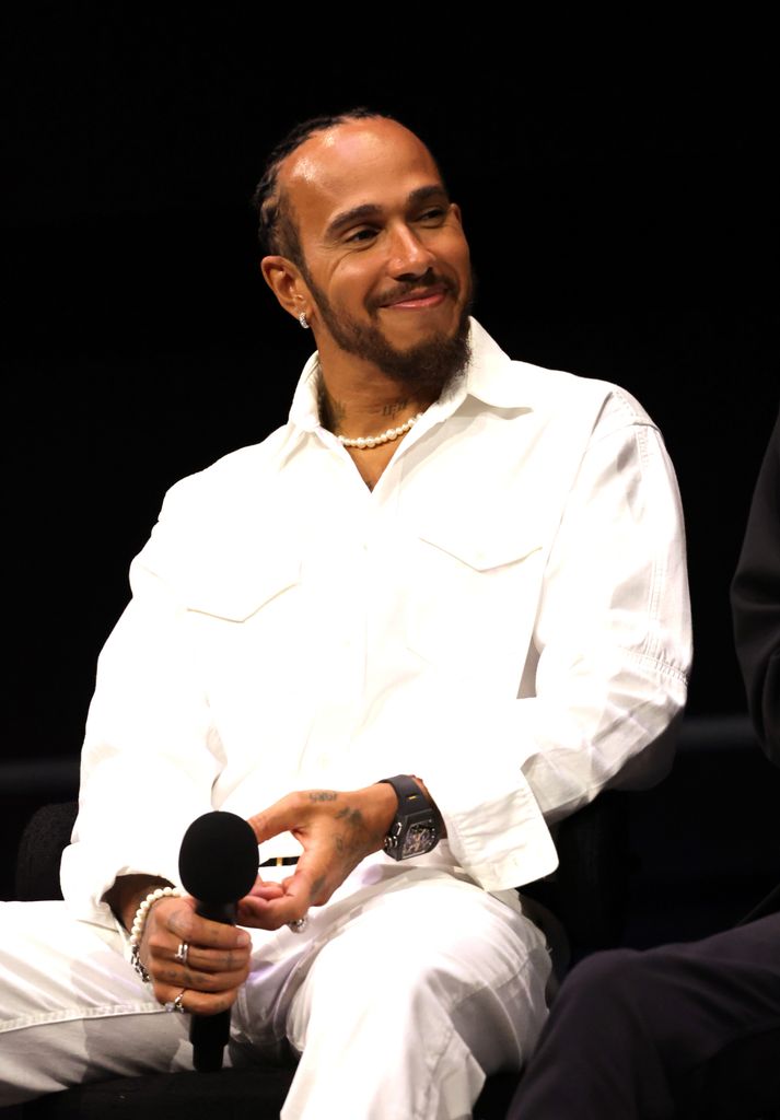 Lewis Hamilton en la proyección especial de "F1" en Los Angeles, California.
