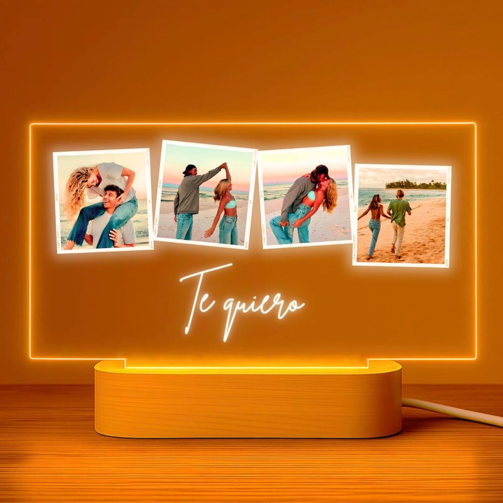 Lamparas Personalizadas con 4 Fotos y Mensaje