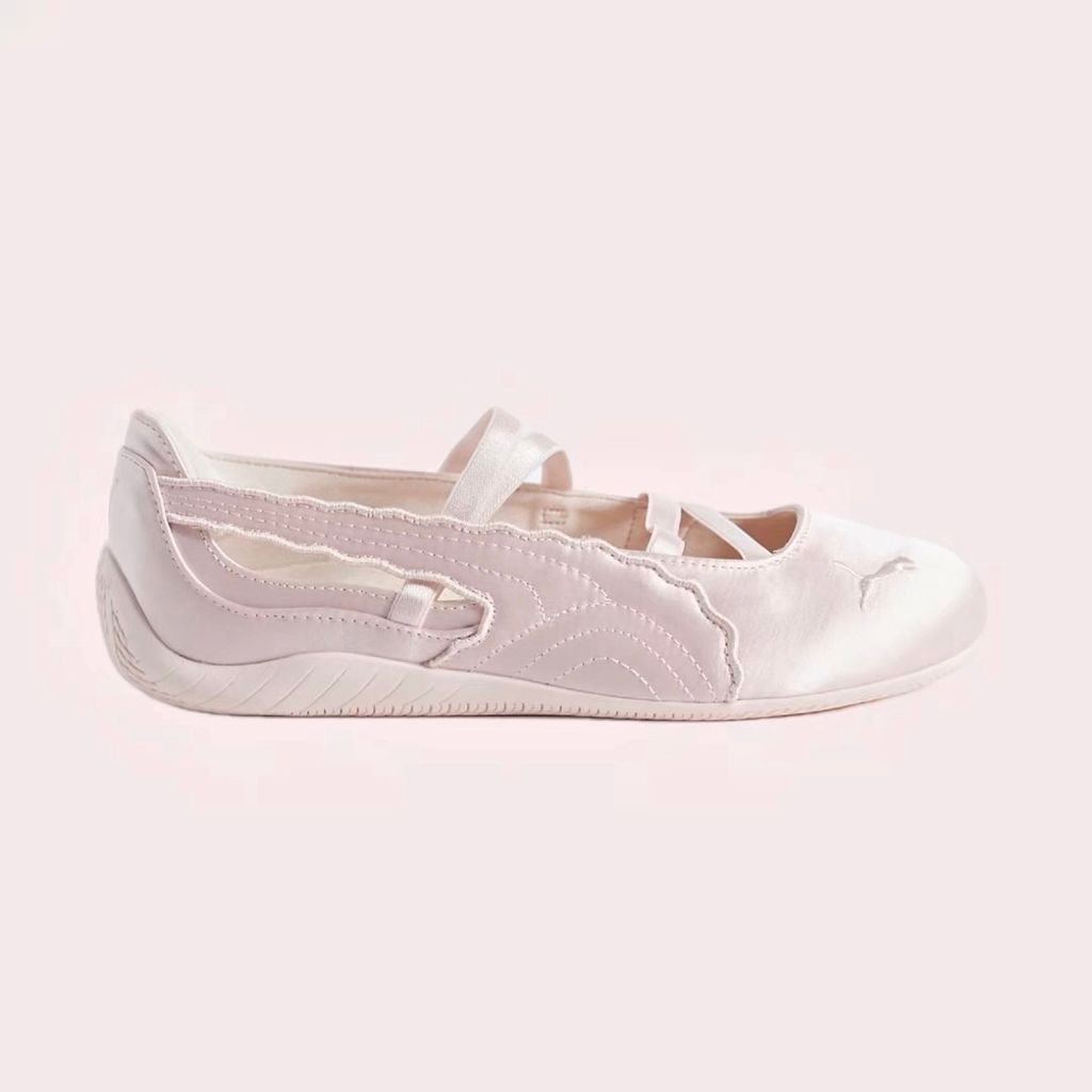 Bailarinas rosa claro de satén Speedcat de PUMA