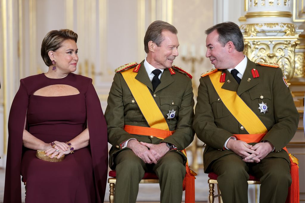 María Teresa y Enrique de Luxemburgo junto a su hijo Guillermo, recién nombrado nuevo Gran Duque