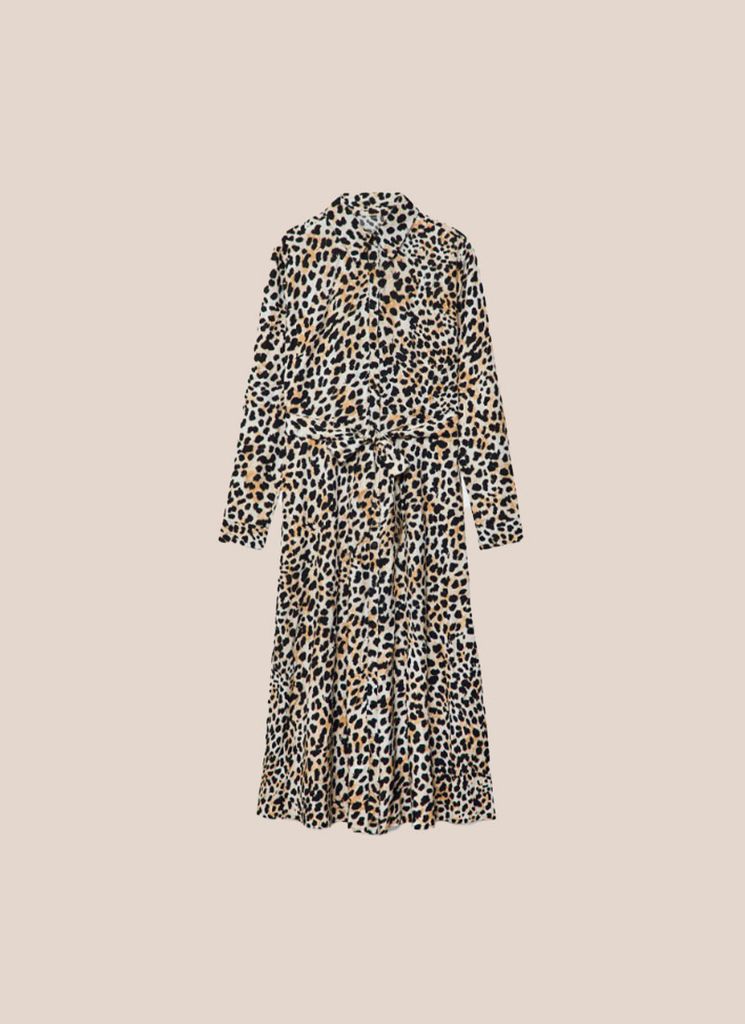 Vestido camisero 'animal print' de Stradivarius