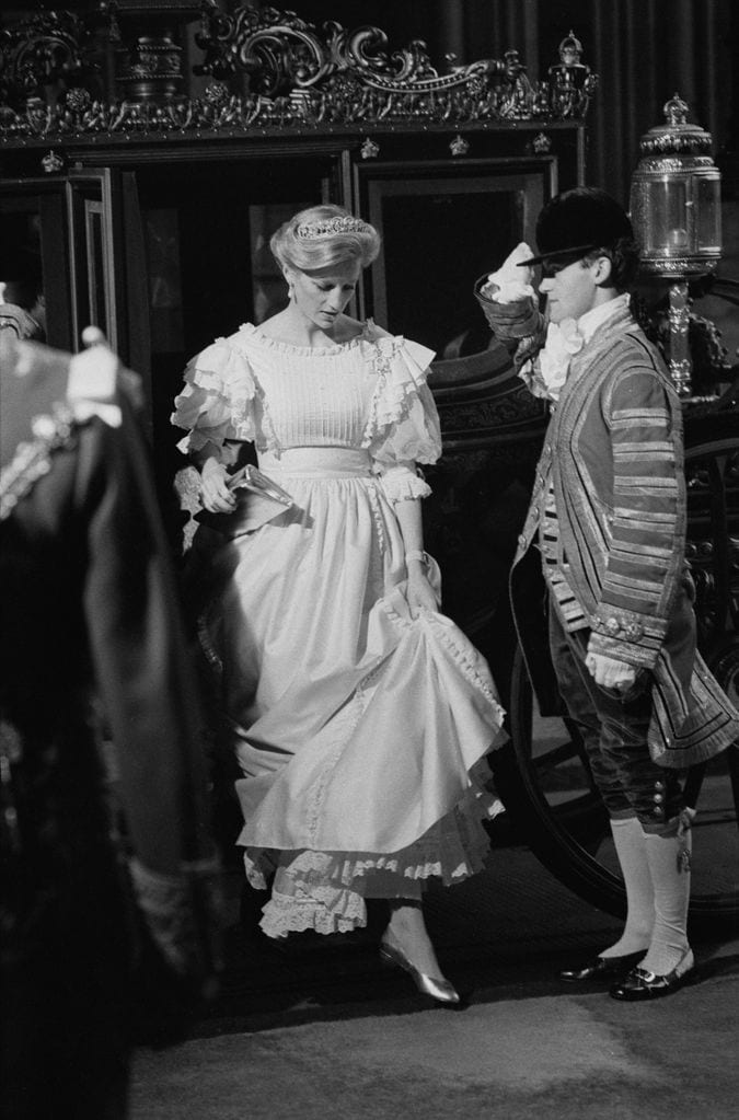 La única vez que la Princesa llevó moño fue en la apertura del Parlamento de 1984