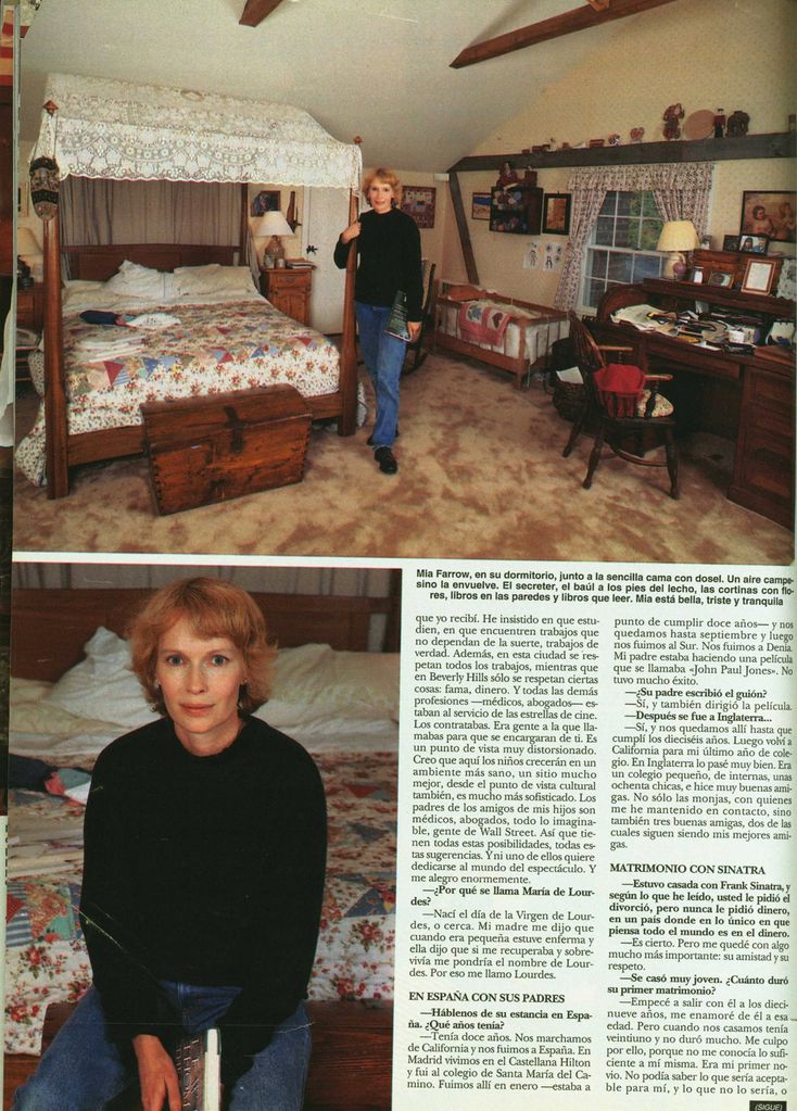 Mia Farrow habla en ¡HOLA! en noviembre de 1992