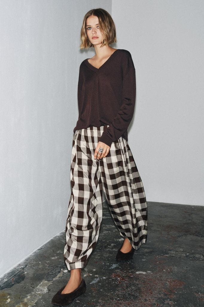 Pantalones cuadros 2025 Zara