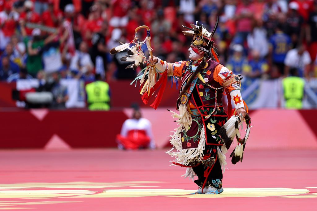 TORONTO, ONTARIO - JUNE 12: Performers dance during the Opening Ceremony before the FIFA World Cup 2026 Group B match between Canada and Bosnia and Herzegovina at Toronto Stadium on June 12, 2026 in Toronto, Ontario. (Photo by Francois Nel/Getty Images)