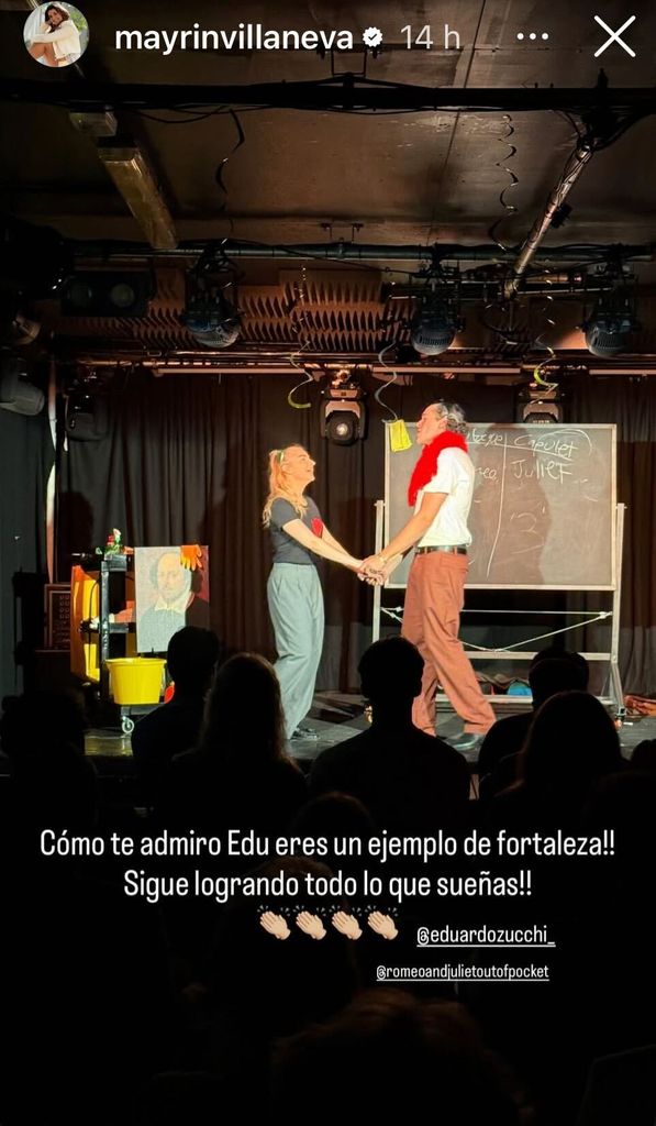 Mayrín dedicó un mensaje a Eduardo por el estreno de su obra en Londres