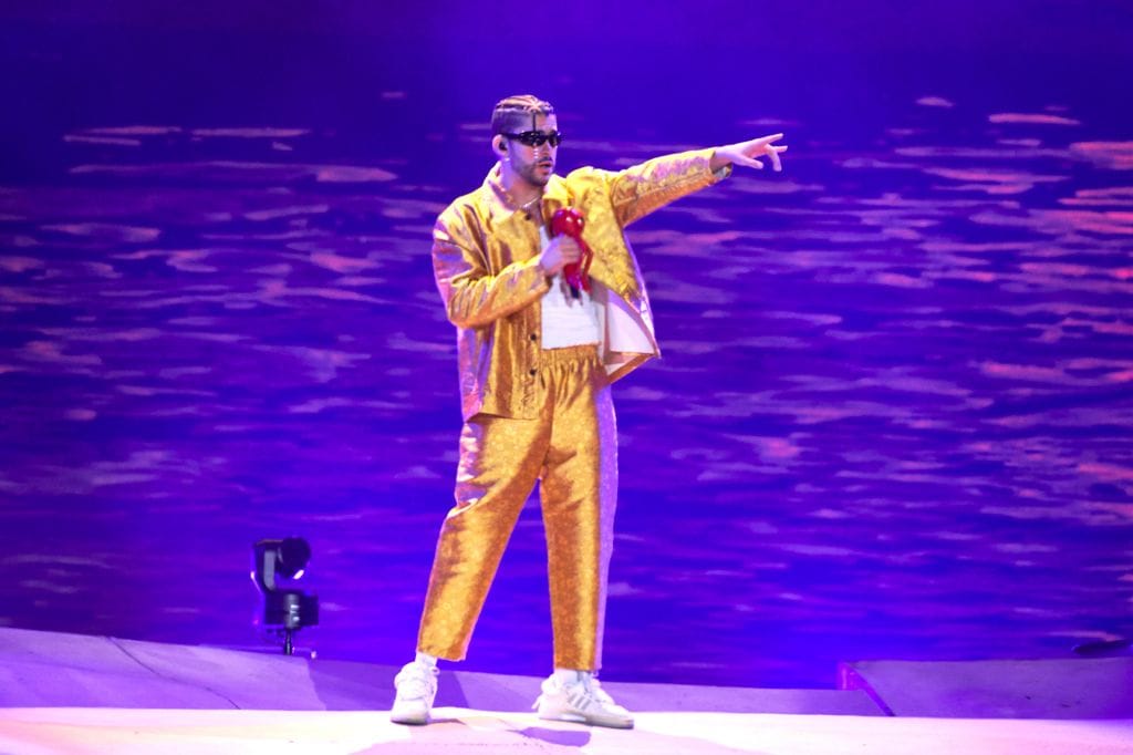 Bad Bunny durante su concierto en el Estadio Azteca en diciembre de 2022.