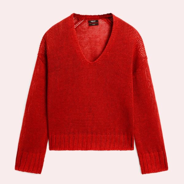 Jersey punto cuello pico lino