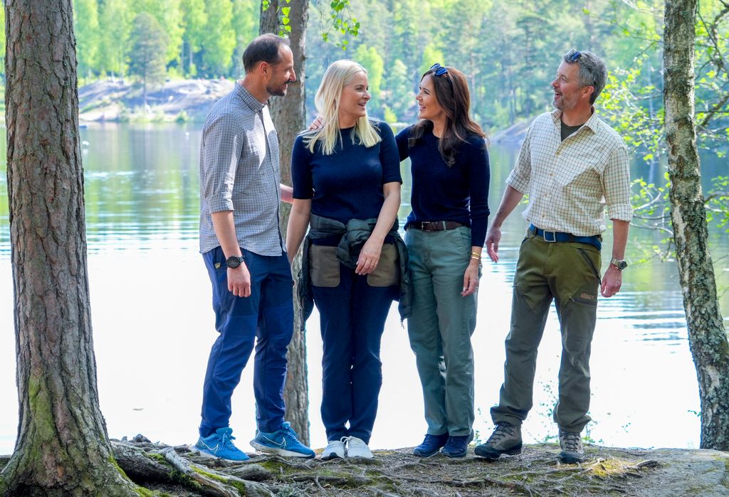 Haakon y Mette-Marit de Noruega con Federico y Maru de Dinamarca en Oslo en mayo de 2024