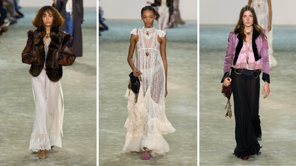 Algunos de los looks destacados incluían sacos entallados y accesorios como cintos anchos. 