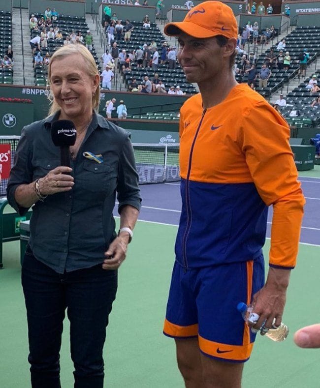 Martina Navratilova junto a Rafa Nadal 
