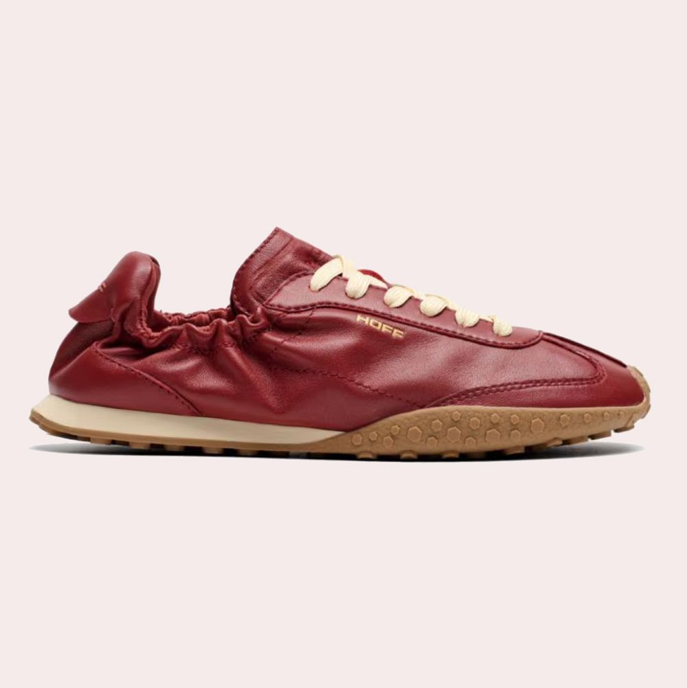 Zapatillas de mujer en piel bajas con suela de goma - Hoff - Rojo cereza