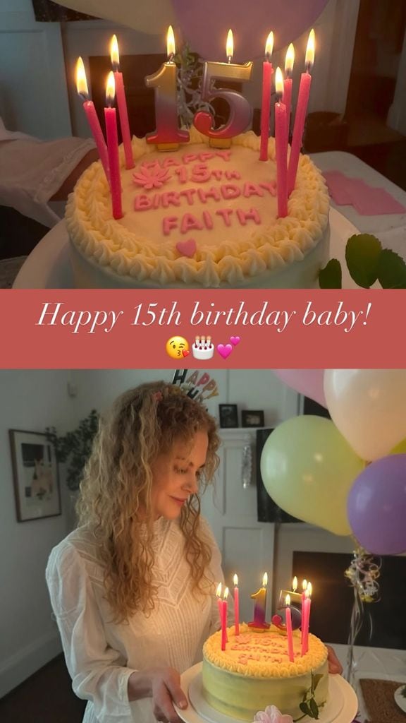 Nicole Kidman ha felicitado el cumpleaños a su hija pequeña, Faith, que este domingo celebraba su 15 cumpleaños