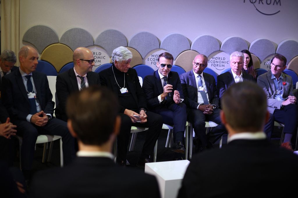 Emmanuel Macron durante su participación en el Foro Económico Mundial en Davos. 