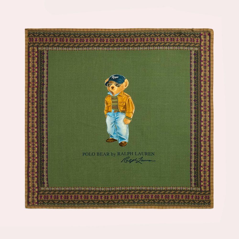 Pañuelo cuadrado de lana con Polo Bear
