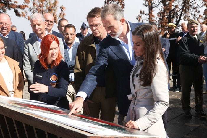 Los reyes Letizia y Felipe visitan zonas afectas por el incendio de Tenerife 
