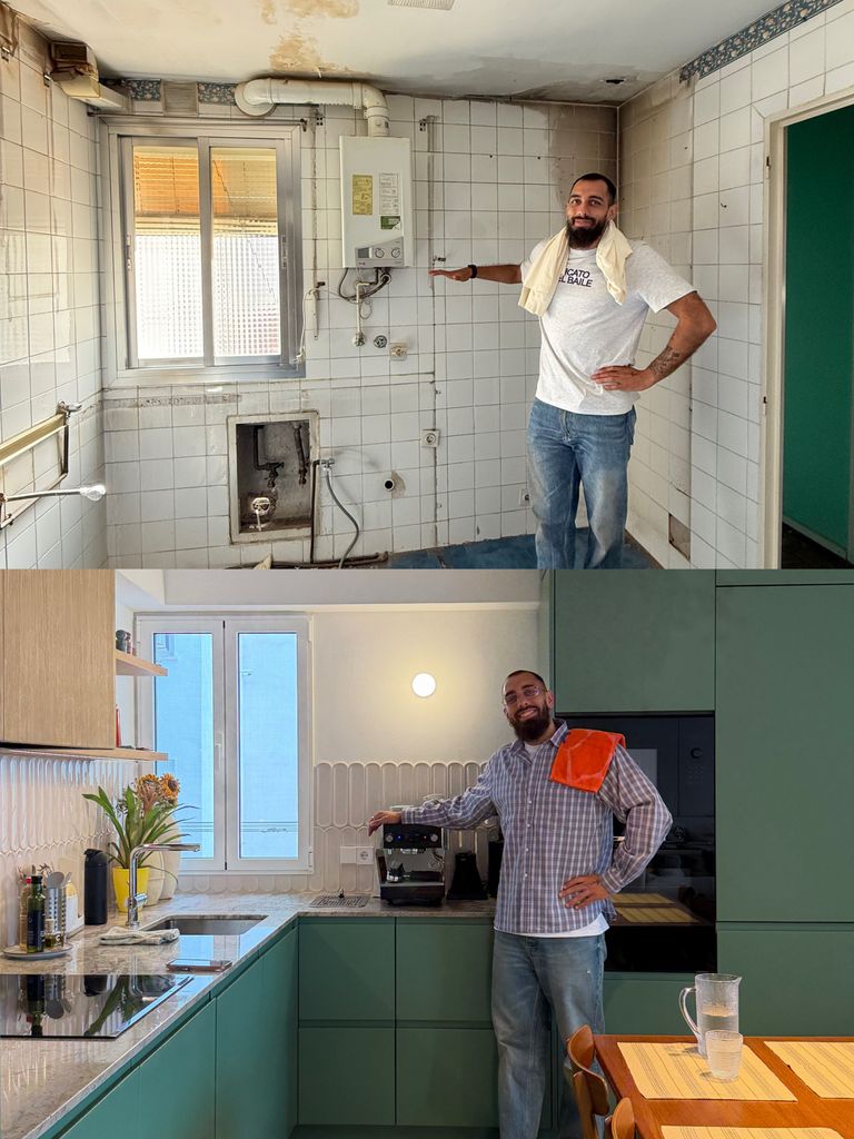 Antes y después del piso de Borja Iglesias y su novia, María Valero, en Madrid