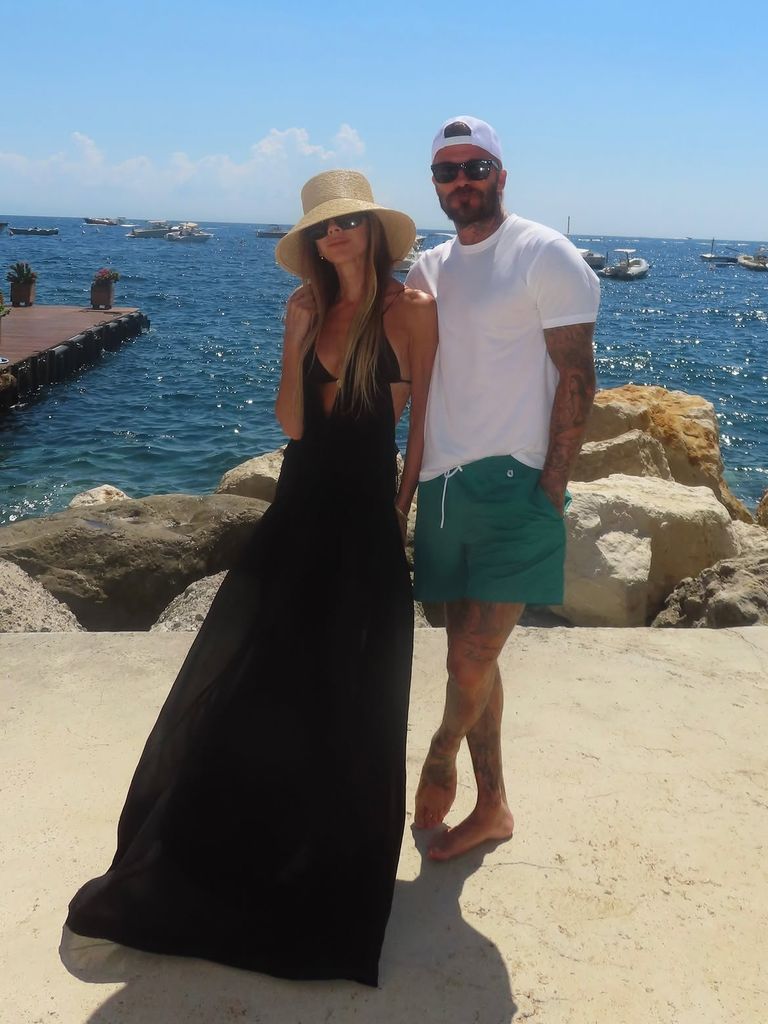 victoria y david Beckham en Portofino, italia