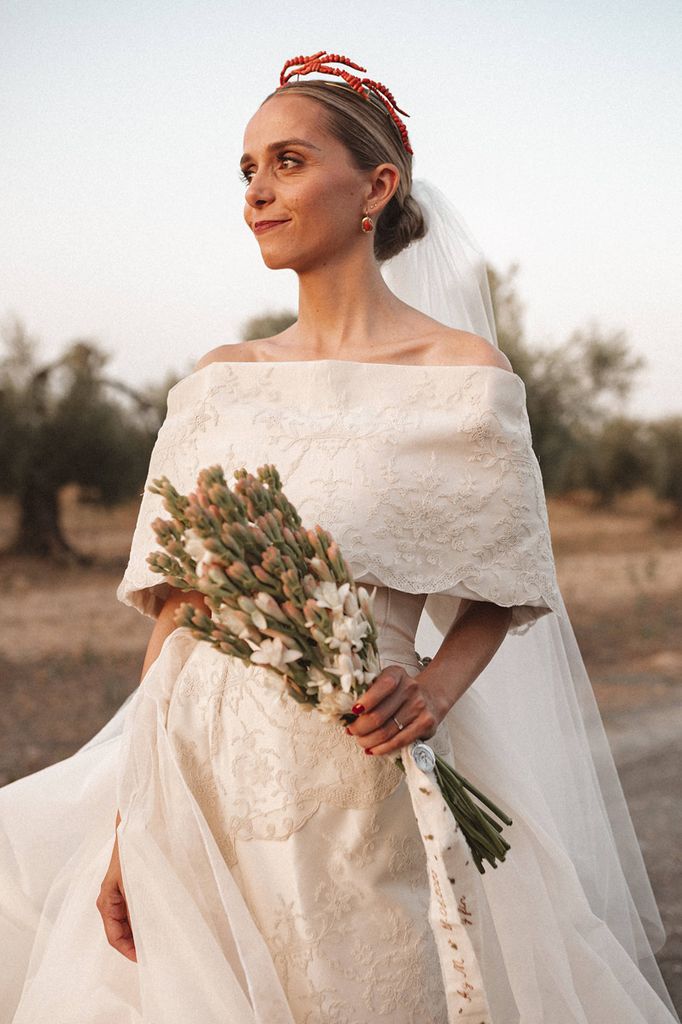 Ramo de novia de nardos de tallo largo