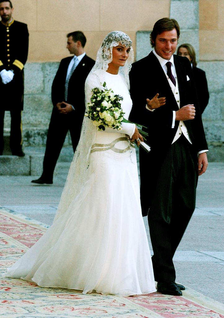 Laura Ponte y Beltran Gomez Acebo en el día de su boda