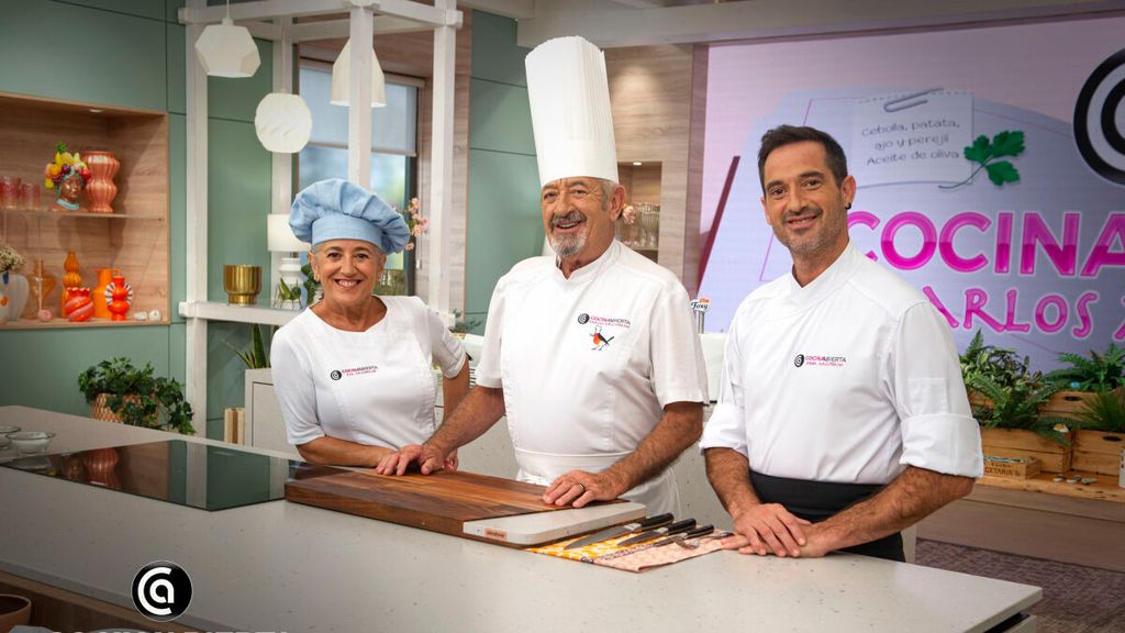Eva, Karlos y Joseba Arguiñano en el programa 'Cocina Abierta' a 4 de junio de 2026