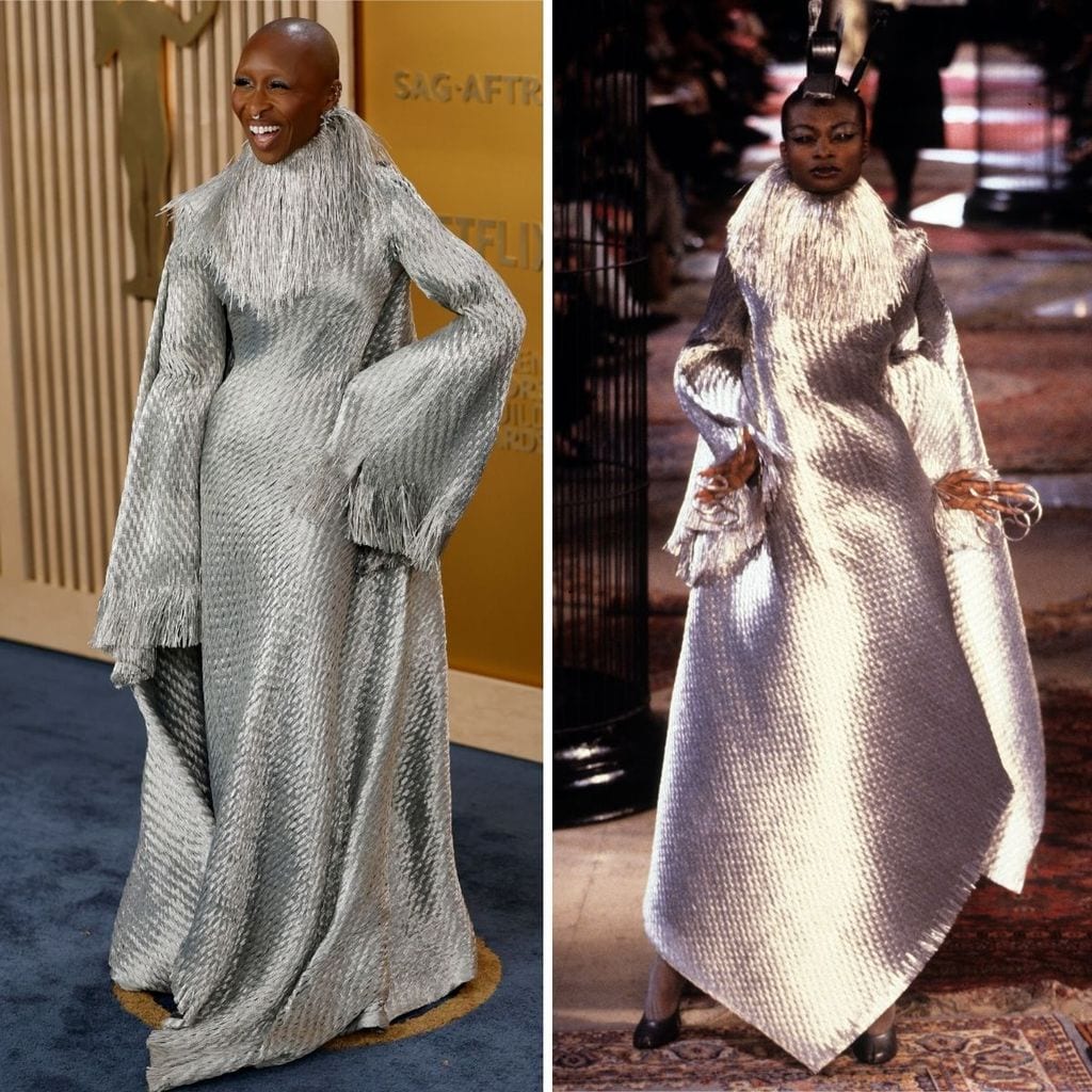 Cynthia Erivo lució un diseño de 1997 creado por Alexander McQueen para Givenchy