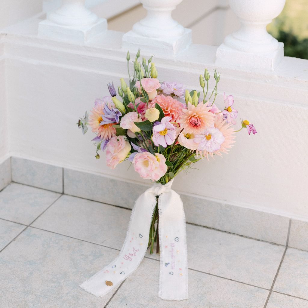 Ramos de novia de color rosa pastel