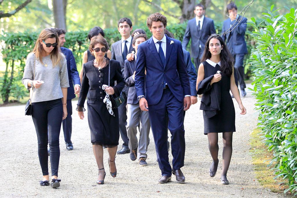 Paloma O´Shea con sus nietos durante el entierro de Emilio Botín en 2014