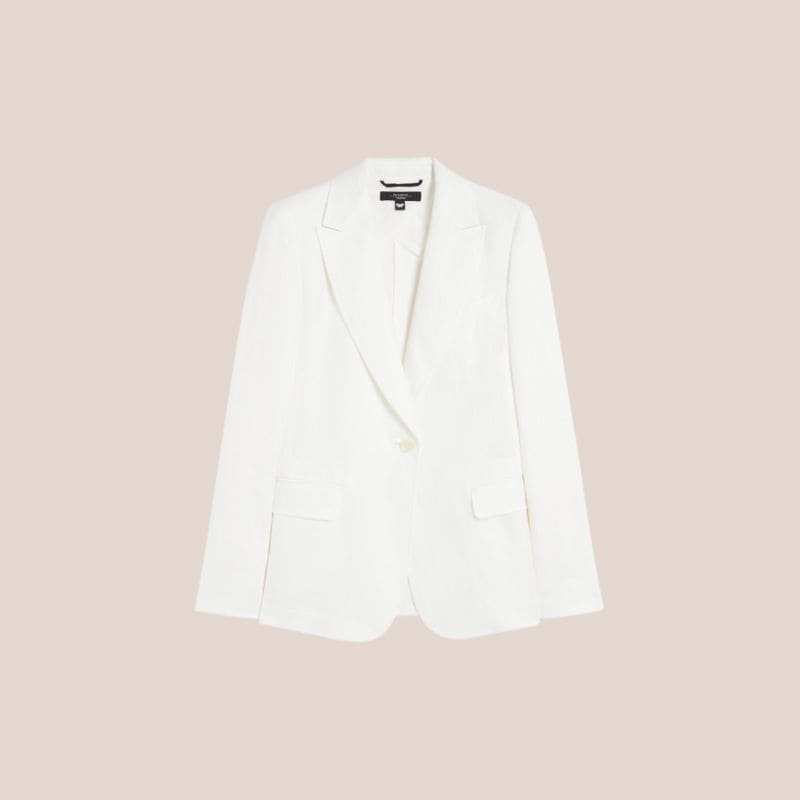 blazer de lino blanca