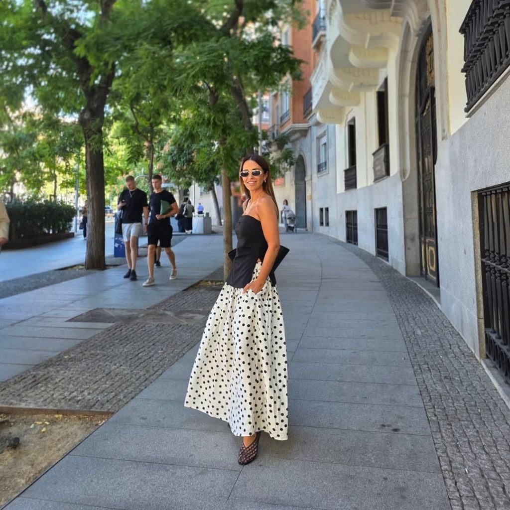 Paula Echevarría con falda de lunares