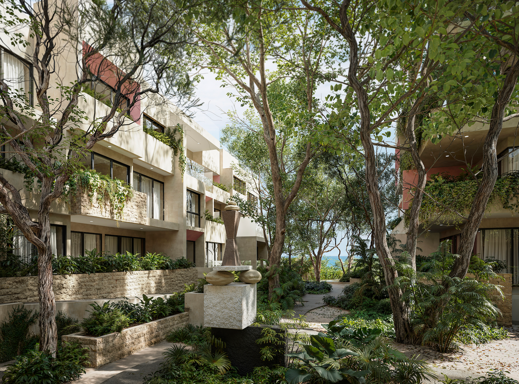 Un vistazo a la fachada de Viceroy Residences Playa del Carmen.