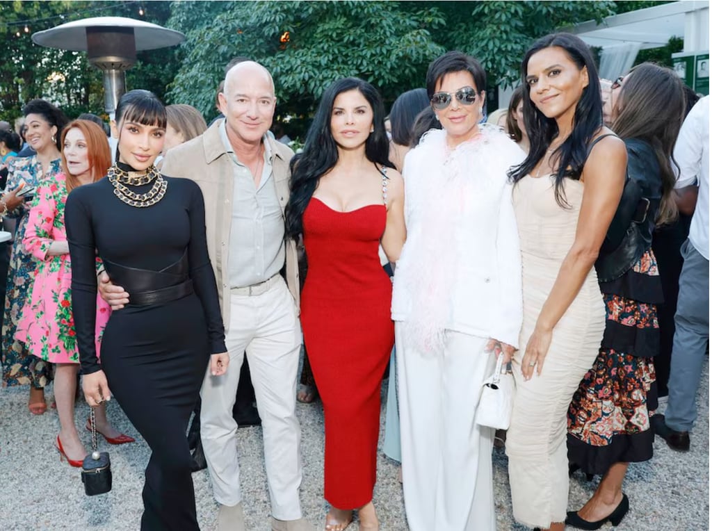 Kim Kardashian, Jeff Bezos, Lauren Sanchez, Kris Jenner, and Elsa Marie Collins, co-founder of This Is About Humanity