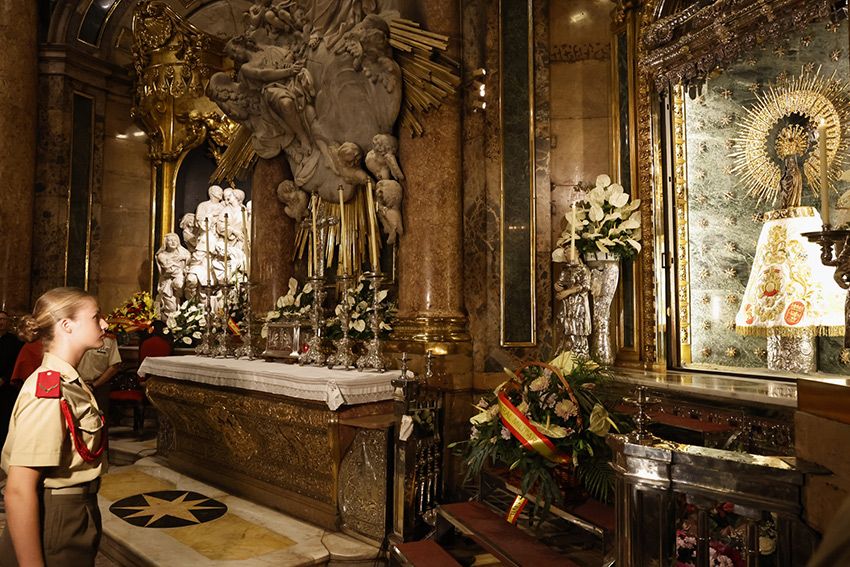 La princesa Leonor en la basílica del Pilar de Zaragoza
