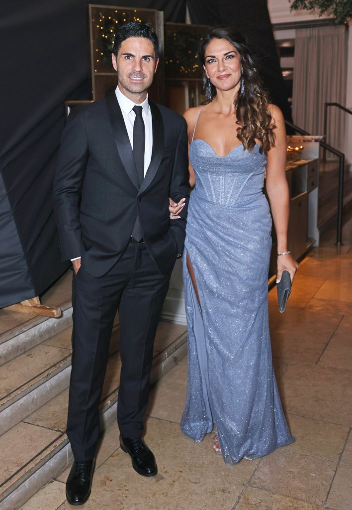 Arsenal Manager Mikel Arteta and Lorena Bernal attend the 2024 Global Gift Gala London drinks reception at Kimpton Fitzroy Hotel on October 28, 2024 in London, England