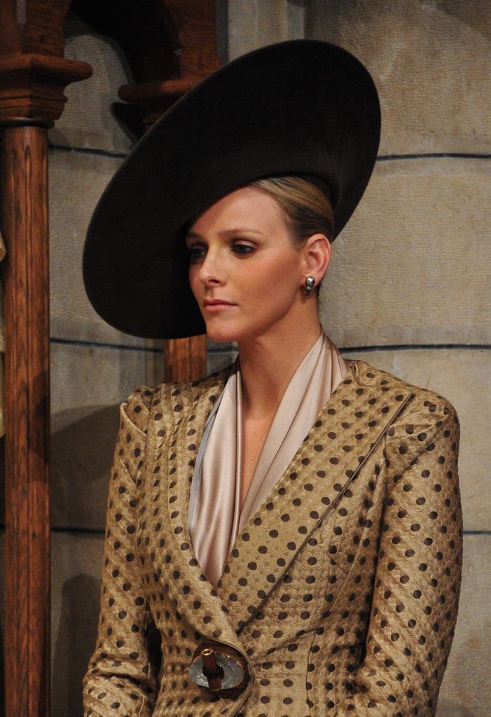 La princesa Charlene en una misa por las celebraciones del Día Nacional, Mónaco, 2010.