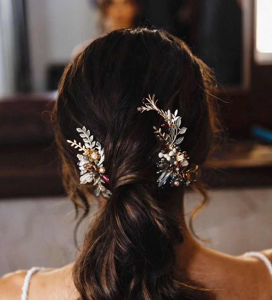 Tocado para novias de Pamela de la Colina