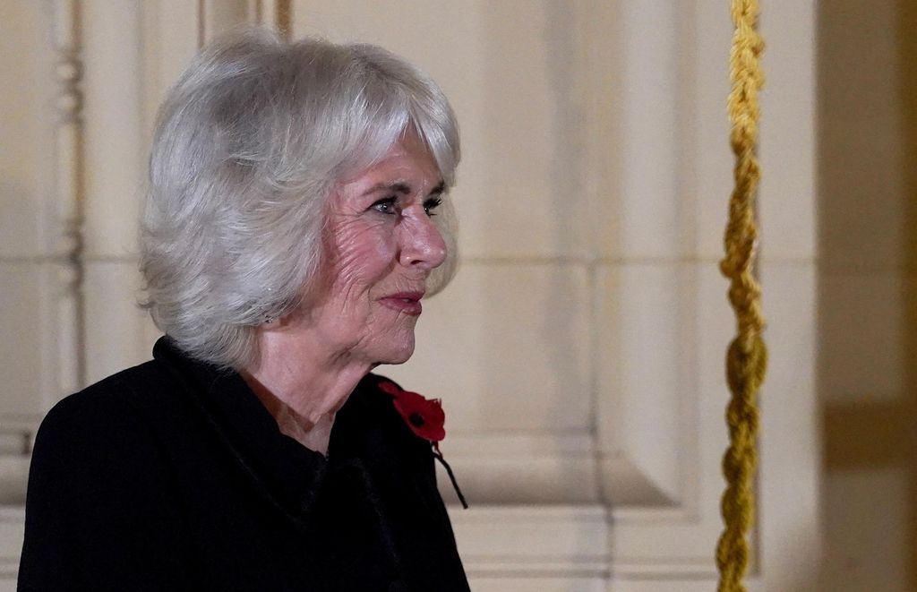 Primer plano de la Reina Camilla en el Día del Recuerdo 2023