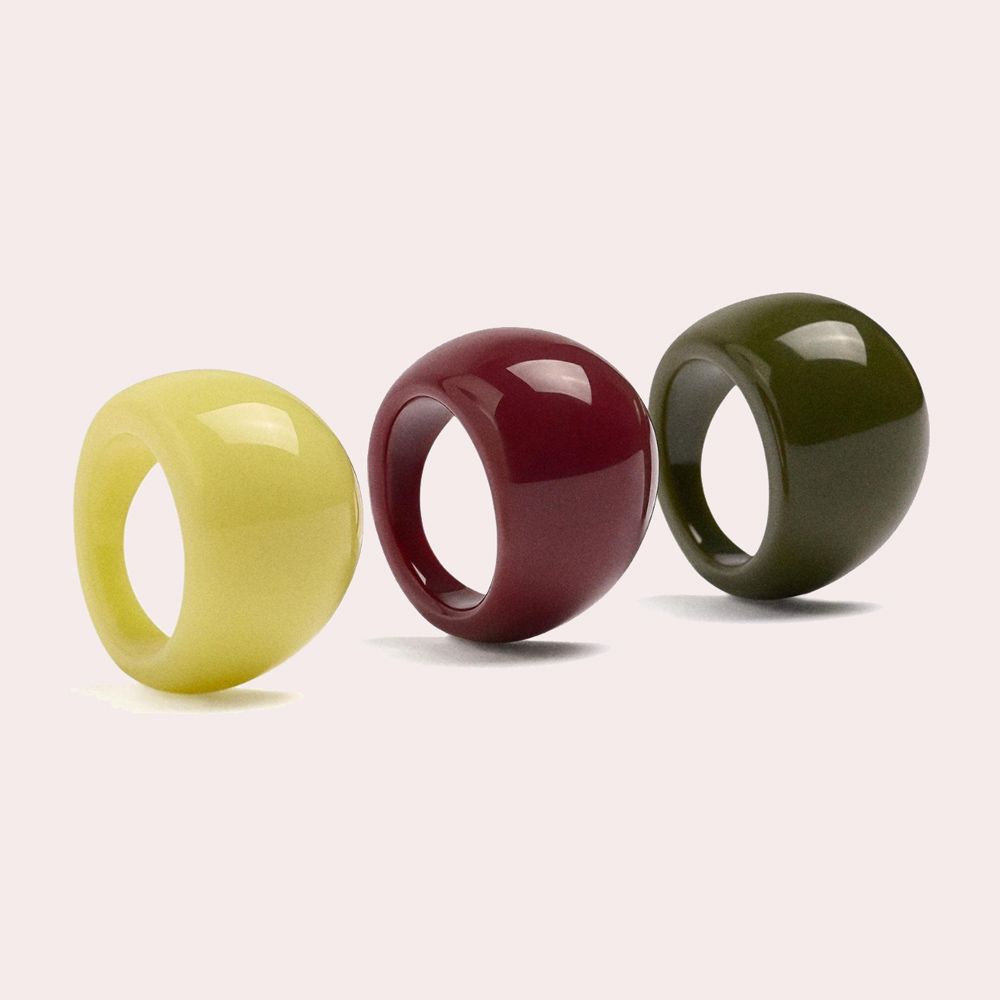 Pack de 3 anillos de resina redondeados Multicolor Parfois