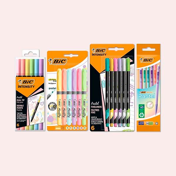 BIC Pastel Set de Escritorio con Rotuladores