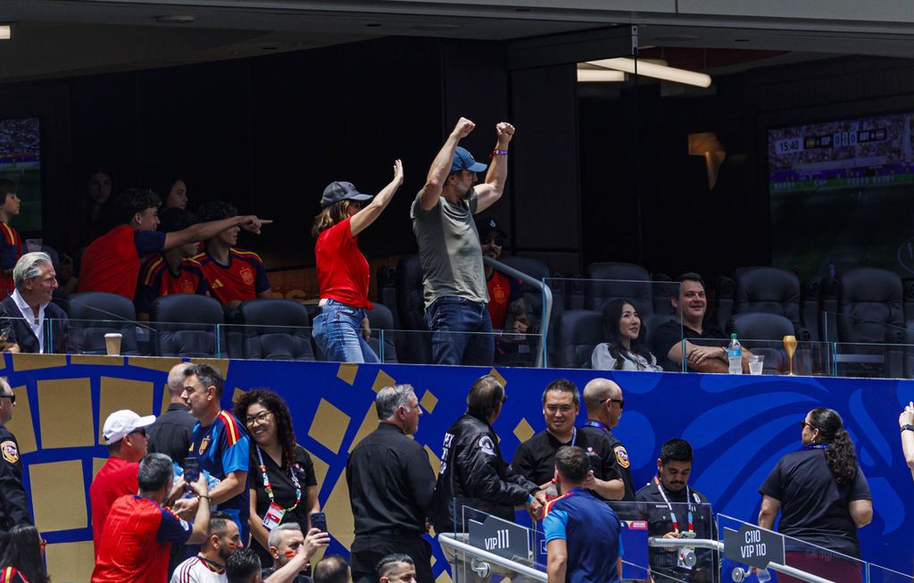 Penélope Cruz y Javier Bardem celebraron los aciertos de España en su juego contra Austria.